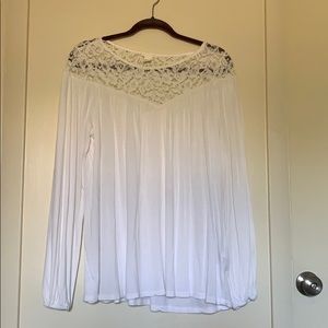 Boho long sleeve white shirt